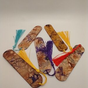 5 Marbled Bookmarks