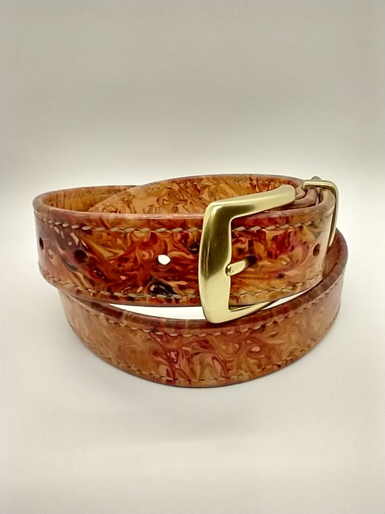 1 1/4″ Marbled Hand-Stitched Belt  34-37″