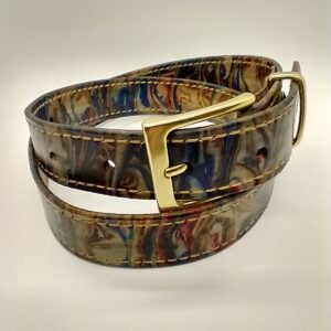 1 1/4″ Marbled hand-stitched belt 34-37″
