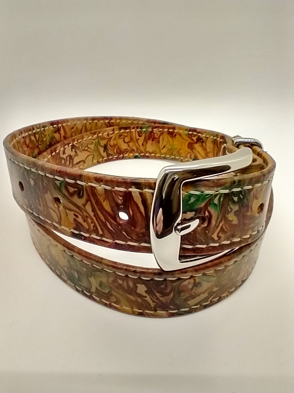 1 1/4" Marbled Hand-Stitched Belt 35-38"